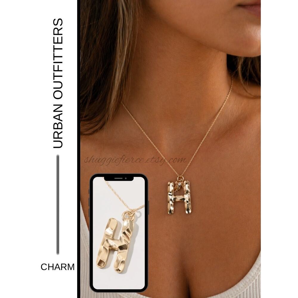MSRP: $30 |  Urban Outfitters Hammered Initial “H” Charm Necklace ✨SAME DAY SHIP